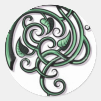 Antiek decoratieve bloemen ronde sticker