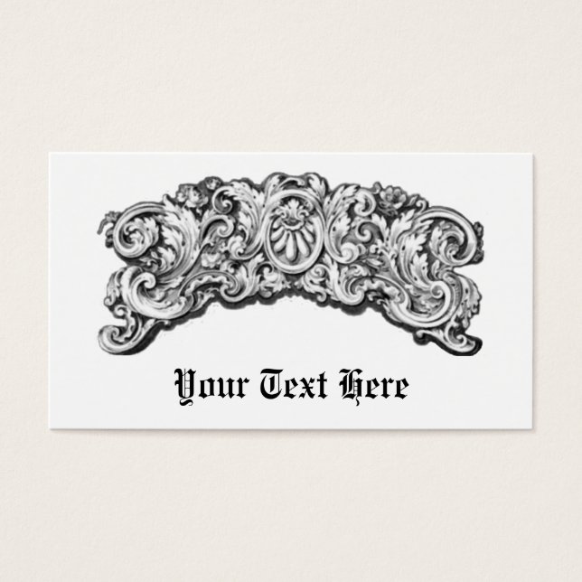 Antiek decoratieve bloemen visitekaartjes (Voorkant)