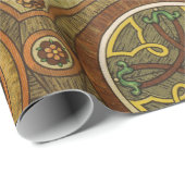 Antiek decoratieve houten print cadeaupapier (Rol Hoek)