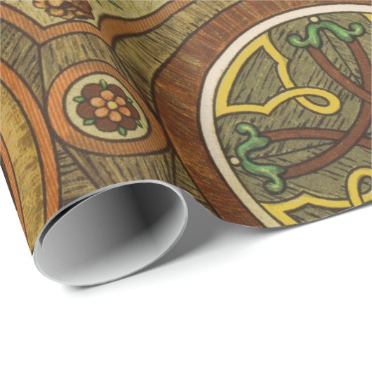 Antiek decoratieve houten print cadeaupapier (Rol Hoek)