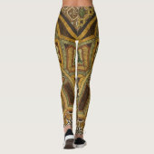 Antiek decoratieve houten print leggings (Achterkant)