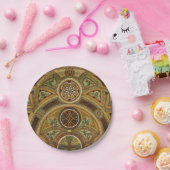 Antiek decoratieve houten print papieren bordje (Feest)