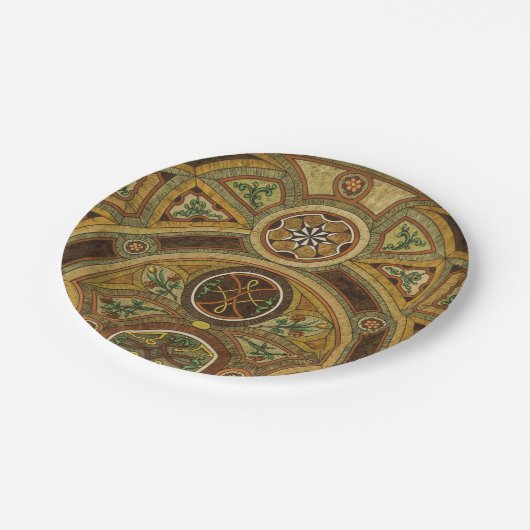 Antiek decoratieve houten print papieren bordje (Gekanteld)