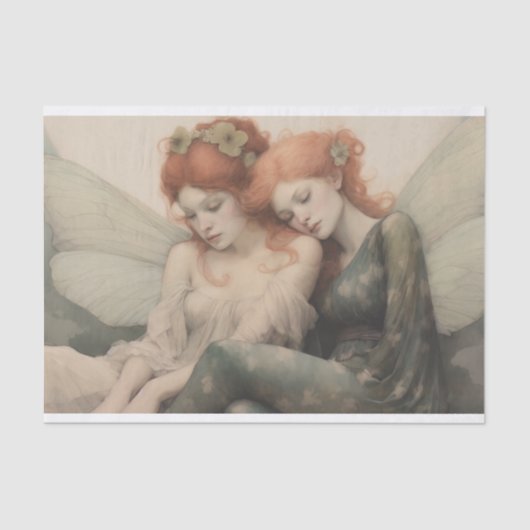 Antiek decoupage dromen, tijdloze fee elegantie tissuepapier (Voorkant)