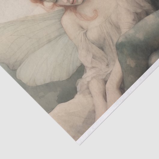 Antiek decoupage dromen, tijdloze fee elegantie tissuepapier (Detail)