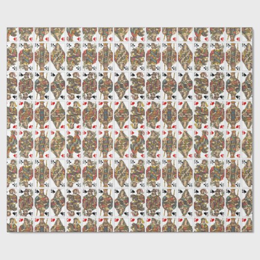 Antiek dek van kaarten cadeaupapier (Vlak)