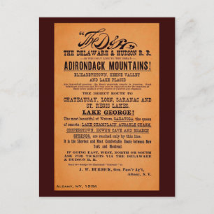 Antiek Delaware en Hudson Railroad ad Briefkaart