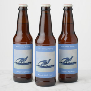 Antiek Delft Blue Tegel - Groot in de Gras Bier Etiket