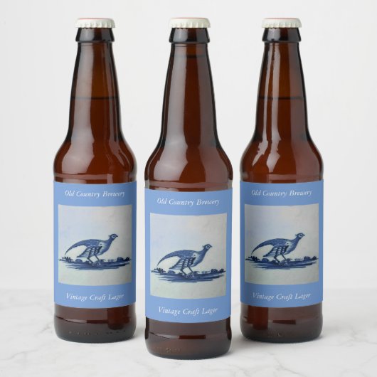 Antiek Delft Blue Tegel - Groot in de Gras Bier Etiket (Flessen)