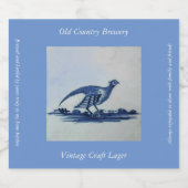 Antiek Delft Blue Tegel - Groot in de Gras Bier Etiket (Enkel label)