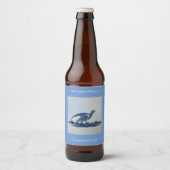 Antiek Delft Blue Tegel - Groot in de Gras Bier Etiket (Voorkant)