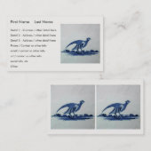 Antiek Delft Blue Tegel - Groot in de Gras Visitekaartje (Voorkant / Achterkant)