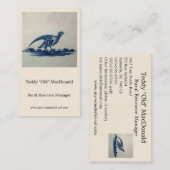 Antiek Delft Blue Tegel - Groot in de Gras Visitekaartje (Voorkant / Achterkant)