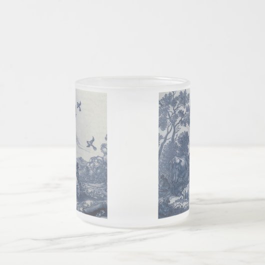 Antiek Delft Blue Tegel - Rundvee en vogels Matglas Koffiemok (Center)