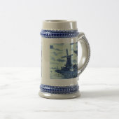 Antiek delft Blue-tegel - windmolen Bierpul (Voorkant rechts)