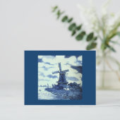  Antiek delft Blue-tegel - windmolen Briefkaart (Staand voorkant)