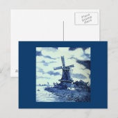  Antiek delft Blue-tegel - windmolen Briefkaart (Voorkant / Achterkant)