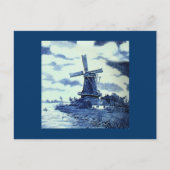  Antiek delft Blue-tegel - windmolen Briefkaart (Voorkant)