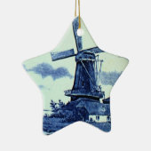  Antiek delft Blue-tegel - windmolen Keramisch Ornament (Rechts)
