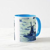 Antiek delft Blue-tegel - windmolen Mok (Voorkant rechts)