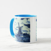 Antiek delft Blue-tegel - windmolen Mok (Voorkant links)