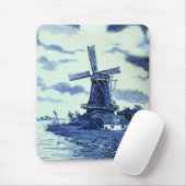 Antiek delft Blue-tegel - windmolen Muismat (Met muis)
