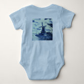  Antiek delft Blue-tegel - windmolen Romper (Achterkant)