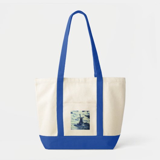 Antiek delft Blue-tegel - windmolen Tote Bag (Voorkant)