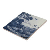Antiek delft Blue Tile - Rundvee en vogels Tegeltje (Zijkant)