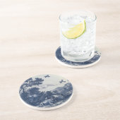 Antiek delft Blue Tile - Rundvee en vogels Zandsteen Onderzetter (Zijkant)