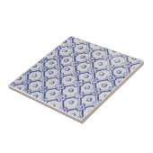 Antiek Delft Tile-Blue en White Trellis Tegeltje (Zijkant)
