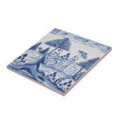 Antiek Delft Tile-Pastoral Scene-Blue en White-1 Tegeltje (Zijkant)
