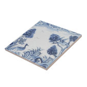 Antiek Delft Tile-Pastoral Scene-Blue en White-7 Tegeltje (Zijkant)