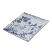 Antiek Delft Tile-Pastoral Scene-Blue en White-8 Tegeltje (Zijkant)