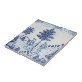 Antiek Delft Tile-Pastoral Scene-Blue & White-15 Tegeltje (Zijkant)