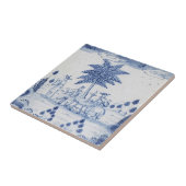 Antiek Delft Tile-Pastoral Scene-Blue & White-16 Tegeltje (Zijkant)