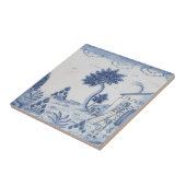 Antiek Delft Tile-Pastoral Scene-Blue & White-17 Tegeltje (Zijkant)