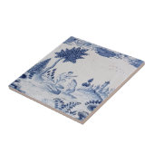 Antiek Delft Tile-Pastoral Scene-Blue & White-18 Tegeltje (Zijkant)