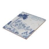 Antiek Delft Tile-Pastoral Scene-Blue & White-19 Tegeltje (Zijkant)
