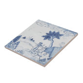Antiek Delft Tile-Pastoral Scene-Blue & White-21 Tegeltje (Zijkant)