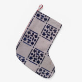 Antiek Delfts Tegel Blauw: Classic Dutch Art Patte Kleine Kerstsok (Voorkant (Hangend))