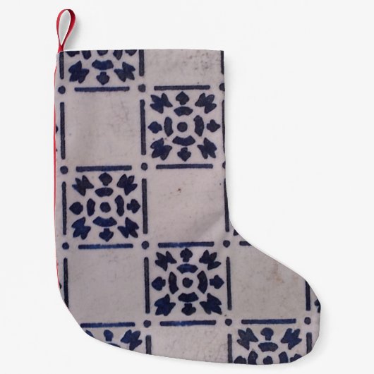 Antiek Delfts Tegel Blauw: Classic Dutch Art Patte Kleine Kerstsok (Voorkant)