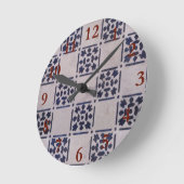 Antiek Delfts Tegel Blauw: Classic Dutch Art Patte Ronde Klok (Hoek)