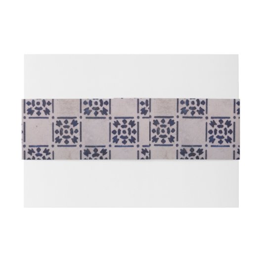 Antiek Delfts Tegel Blauw: Classic Dutch Art Patte Uitnodigingen Wikkel (Achterkant Voorbeeld)