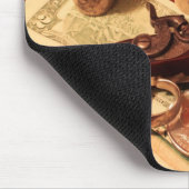 Antiek derringer pistol voor gokken foto bij de op muismat (Hoek)