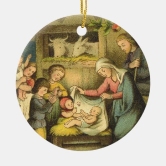 /Antiek-design kerstversiering Keramisch Ornament (Voorkant)