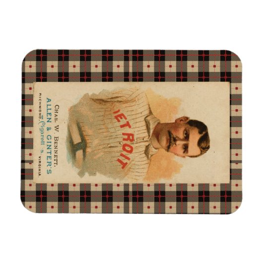 Antiek Detroit Baseball Player Poster Magneet (Horizontaal)