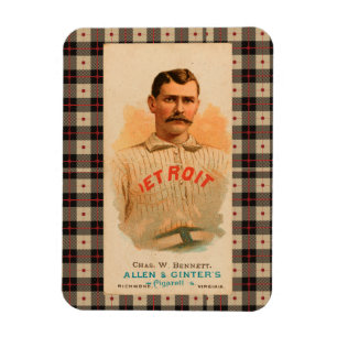 Antiek Detroit Baseball Player Poster Magneet