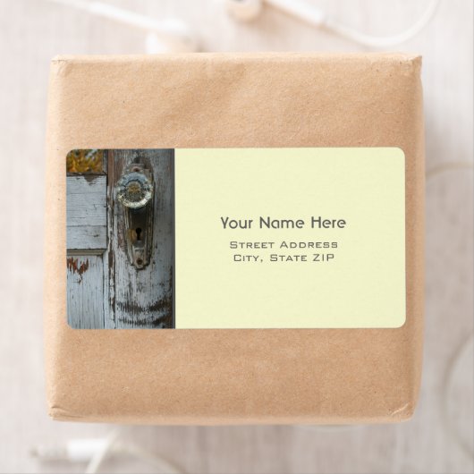 Antiek deuradreslabel etiket (Insitu)