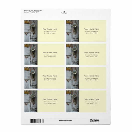 Antiek deuradreslabel etiket (Full Sheet)